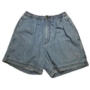 Original Island Sport Mens Small Blue Denim Elastic Waist Marlin Shorts 368476